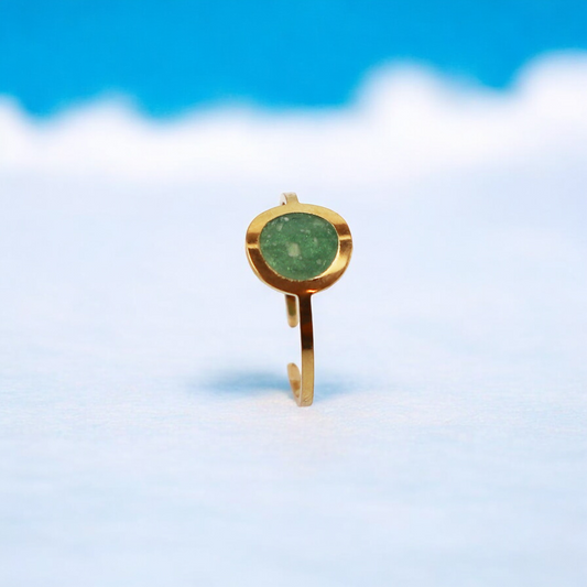 Drop Birthstone Ring Gold May - Emerald Green 