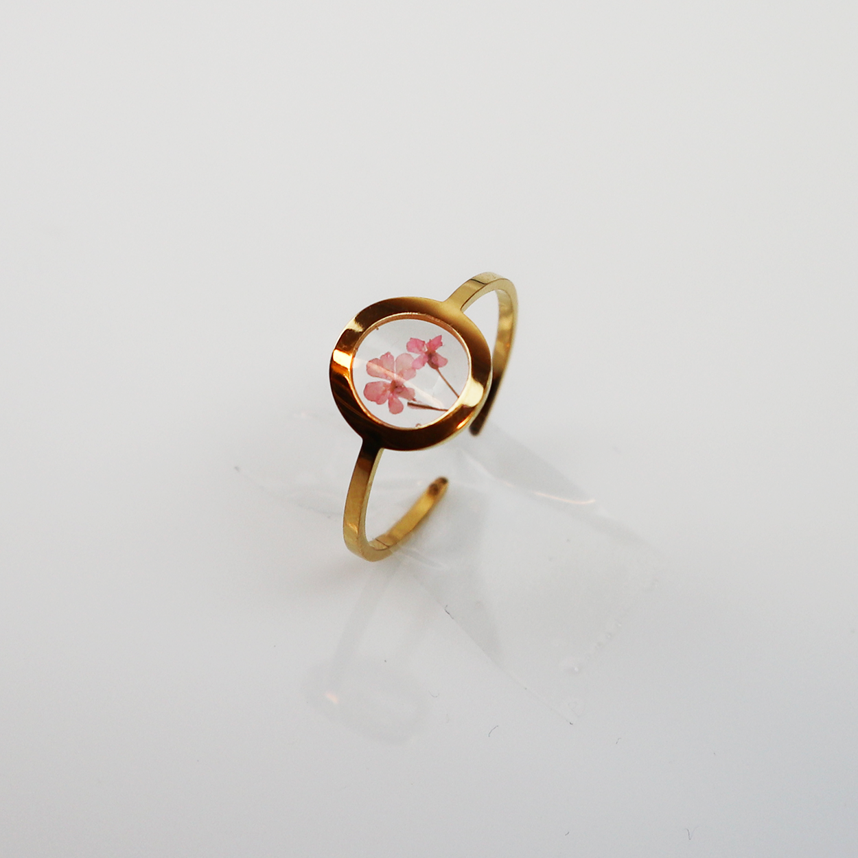 Drop Ring GeoS Dill Light Pink Gold