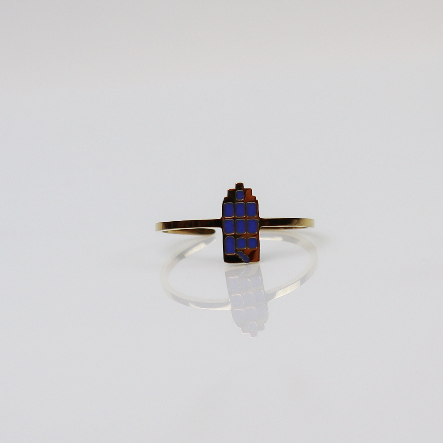 Drupt Ring Het Grachtenpandje Goud Blauw