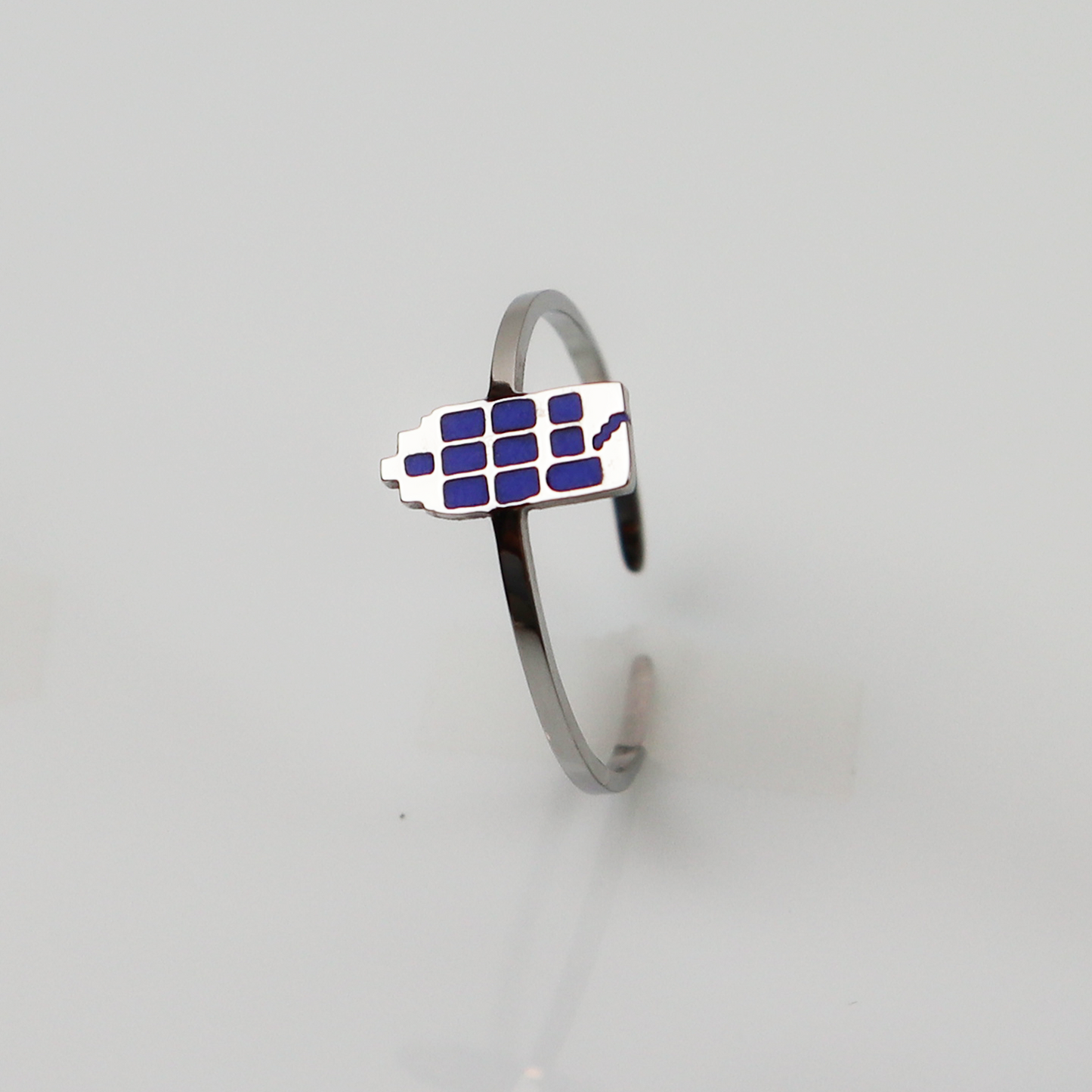 Drupt Ring Het Grachtenpandje Zilver Blauw