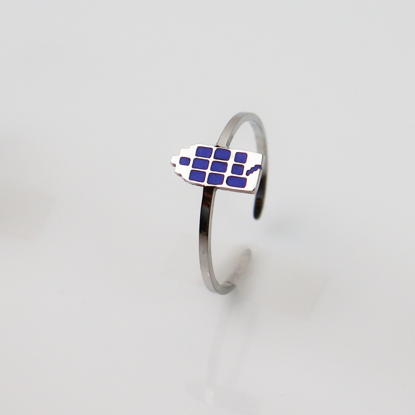 Drupt Ring Het Grachtenpandje Zilver Blauw