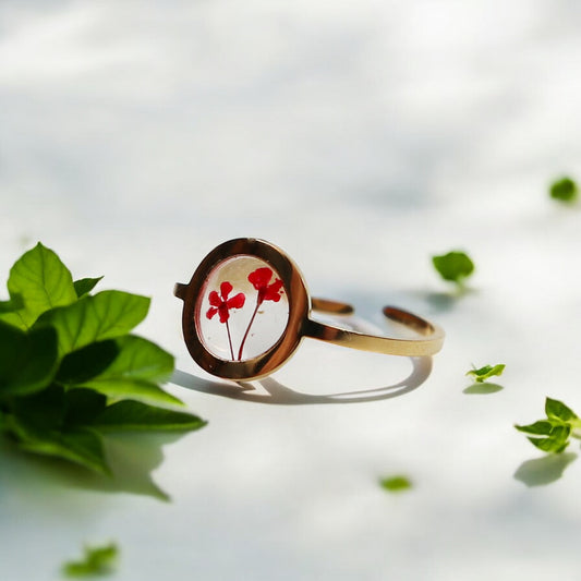 Ring GeoS - Dill - Red - Gold