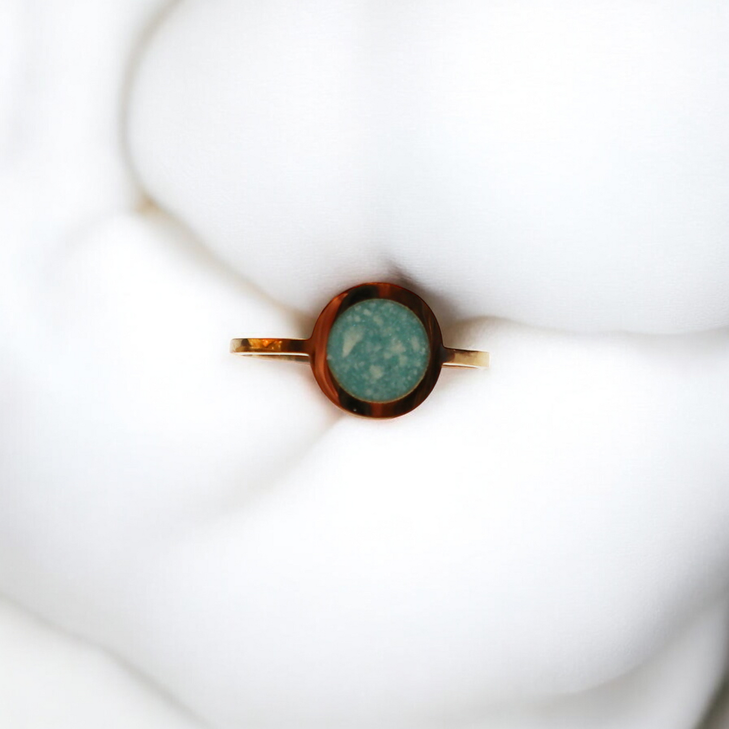 Drop Birthstone Ring Gold December - Turquoise Blue Green