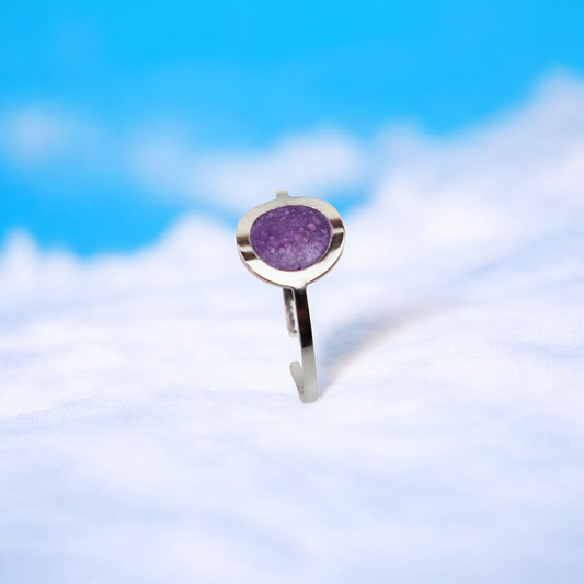 Drops Geburtsstein-Ring Silber Juni – Amethyst Hellviolett